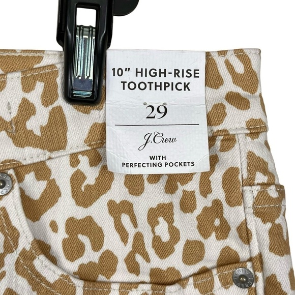 NWT J. Crew Safari Animal Print Cheetah Print Toothpick Jeans Mob Wife Size 29 - Picture 8 of 12